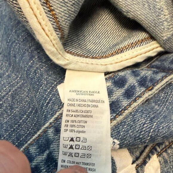 AMERICAN EAGLE Women’s Light Blue Denim Tote Bag One Size - Picture 2 of 5